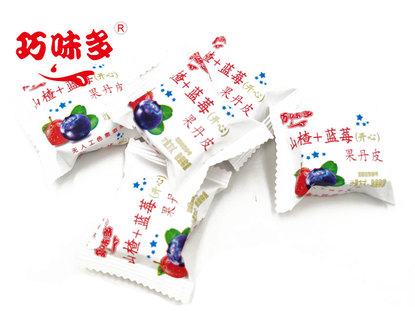 天津山楂+藍莓_果丹皮/山楂糕/山楂卷廠家